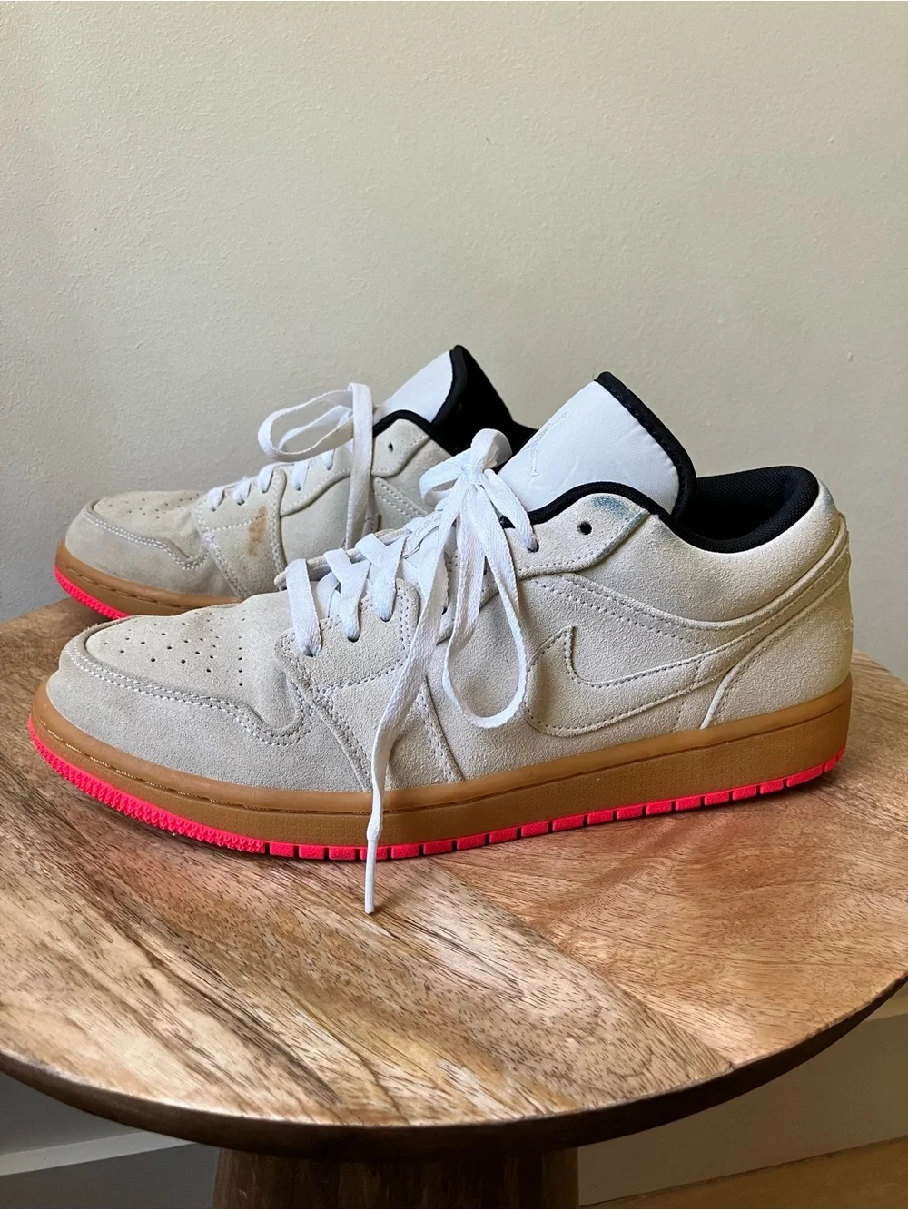 Nike Air Jordan | Jordan 1 Low White Gum Hyper Pink Suede Sneakers Ultra Rare